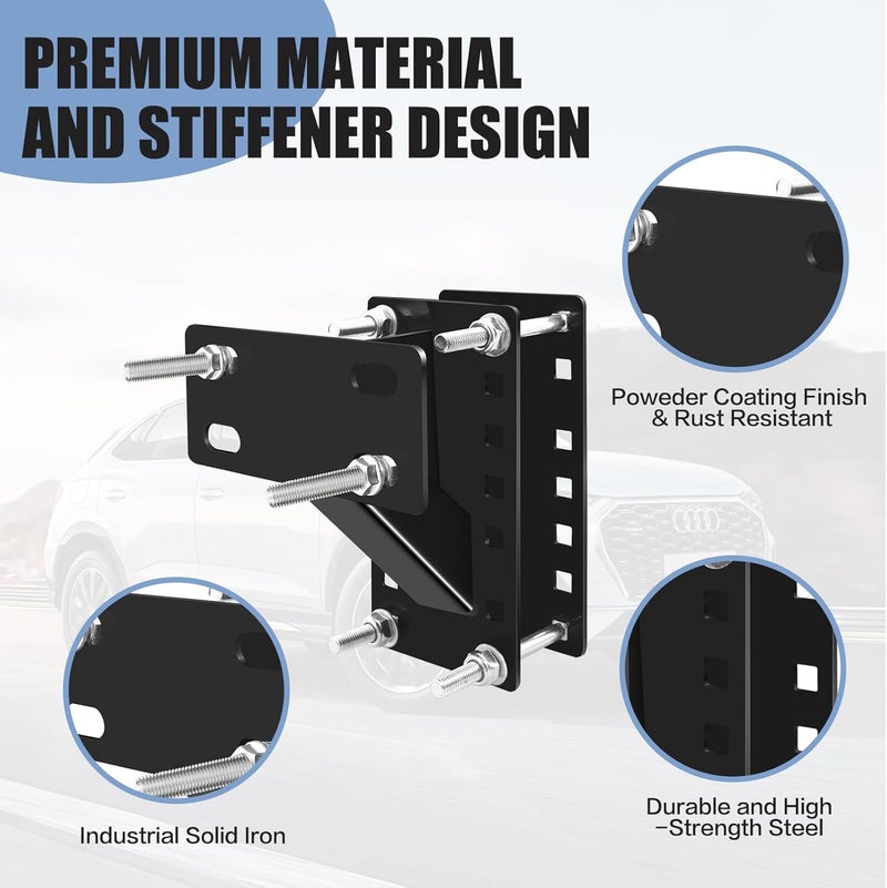 TNCZHYLX Spare Tire Mount, Universal Spare Tire Carrier Holder for Utility Trailer Boat, Fits 4 & 5 & 6 Lugs Trailer Wheels On 4", 4.5'', 4.75'', 5'' and 5.5'' Bolt Patterns (Black) - Image 4
